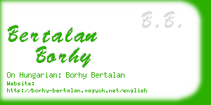 bertalan borhy business card